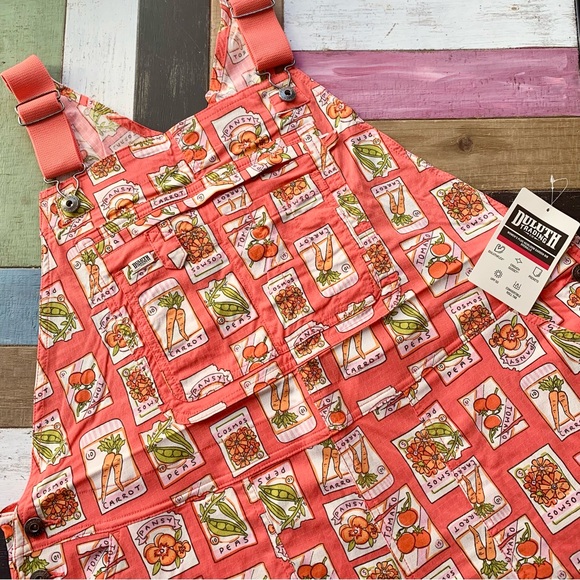 Duluth Trading Co Pants - NWT Duluth 2X x31L Heirloom Gardening Bib Overalls Coral Seed Packets Farm Bibs